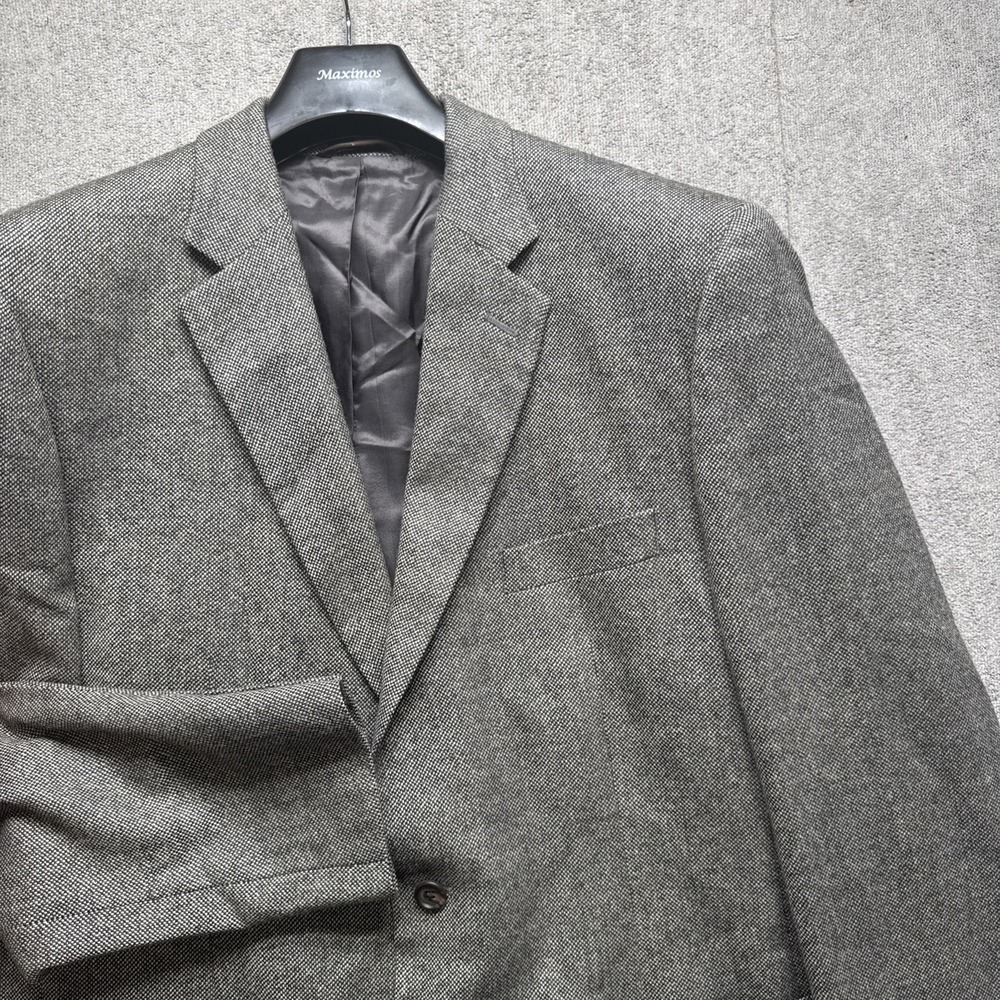 Ralph Lauren Men's Gray‎ Lambswool Tweed Blazer 44L Classic Herringbone Jacket